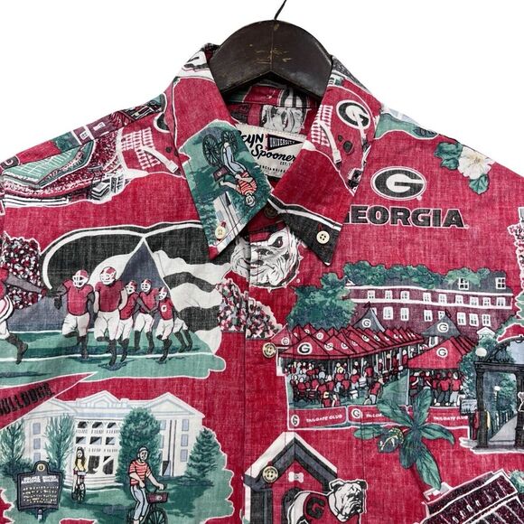 reyn spooner Other - Reyn Spooner University of Georgia Bulldogs NEW Men's L Reverse Print Red Shirt